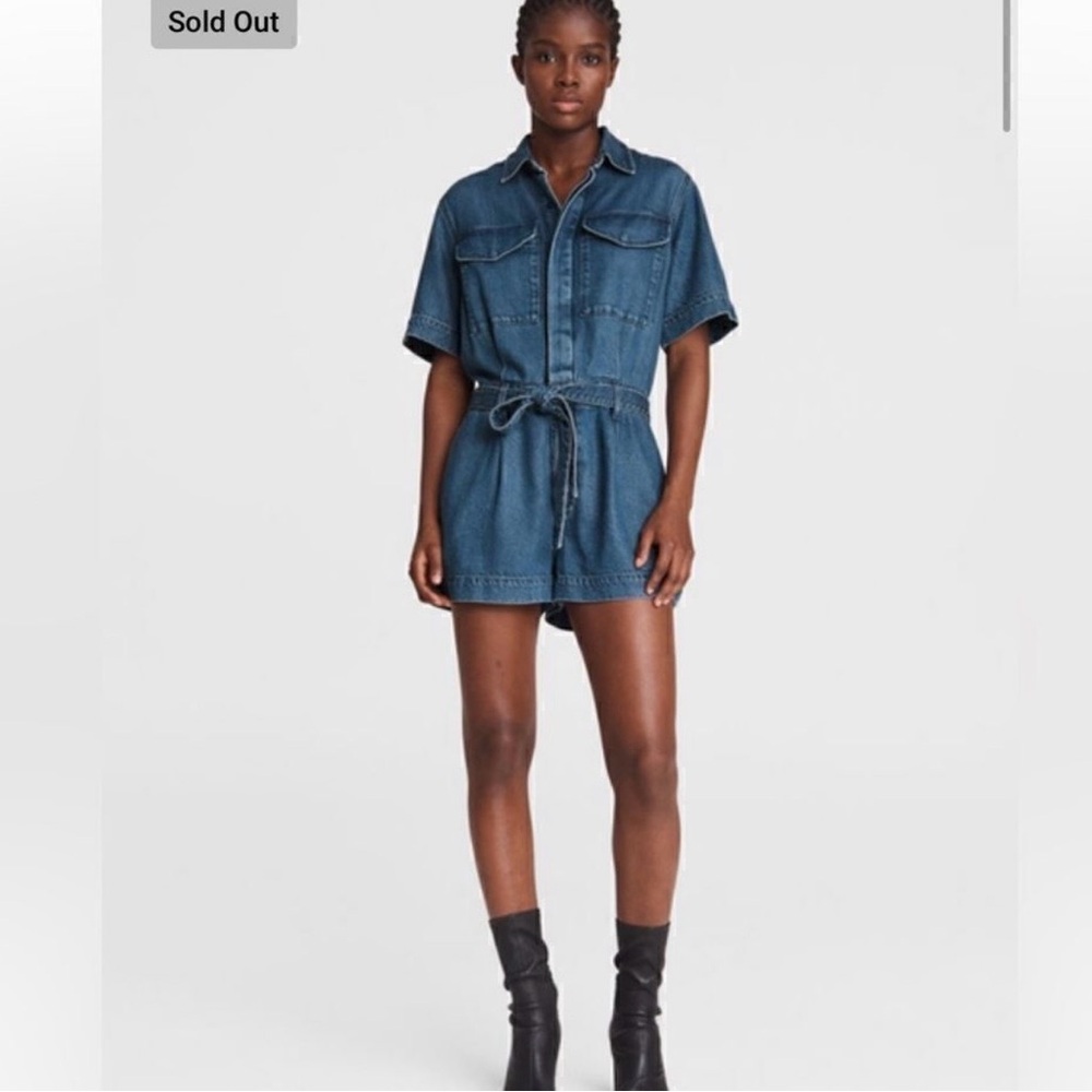 Rag and Bone Featherweight Surplus Romper Lily Size Large.